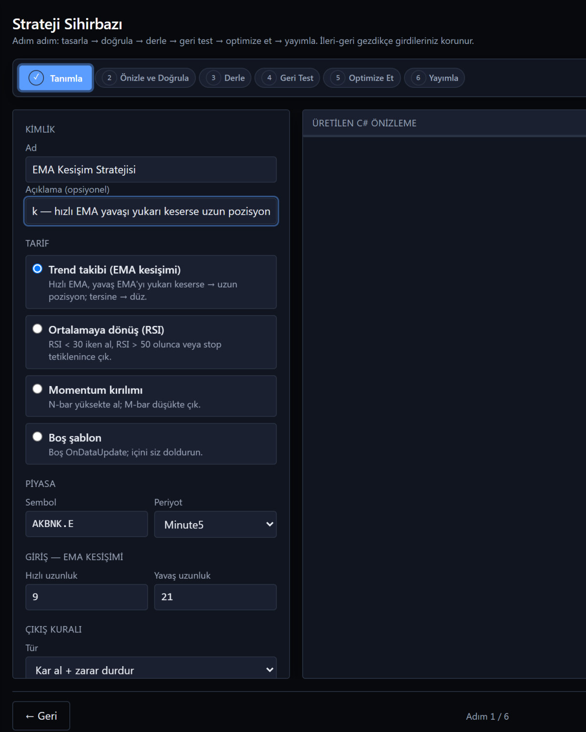 Backtest & Optimizasyon
